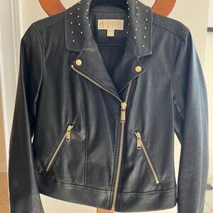 Michael Kors black faux leather jacket size M